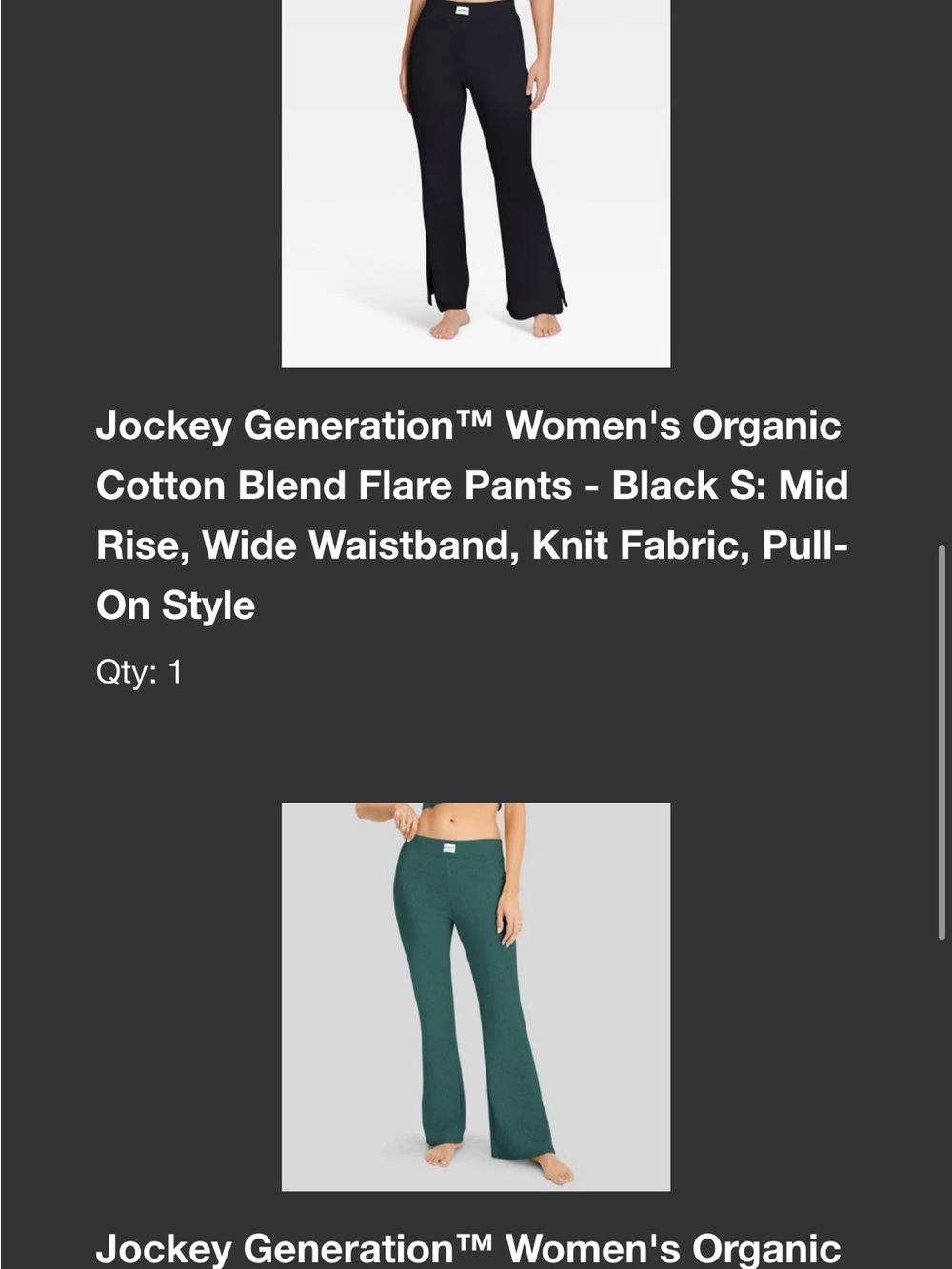 Jockey Ribbed Crop Tank and Lounge Pants Set Trio — Teal, Oatmeal, Black - Picture 3 of 4